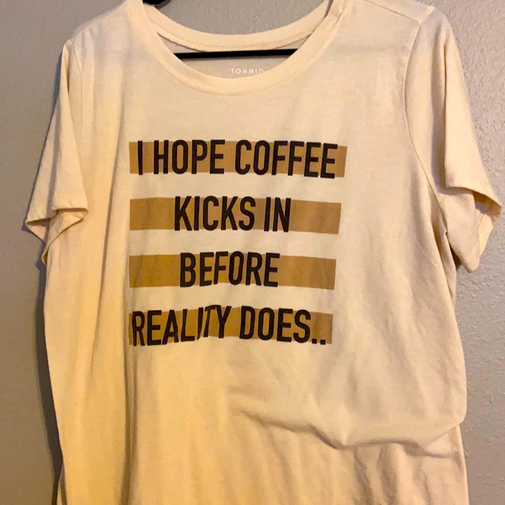 Size 2 coffee before reality crew torrid tee cream
